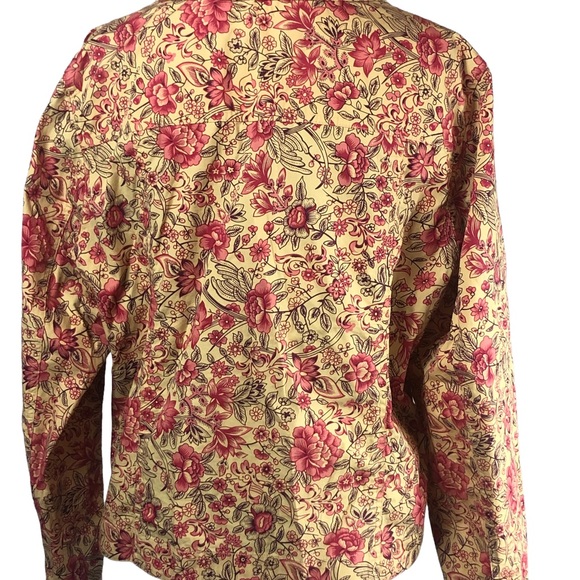 Coldwater Creek Yellow Floral Button Down Blouse size Large - Picture 5 of 8